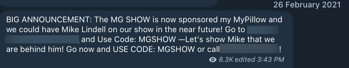 MG Show MyPillow code