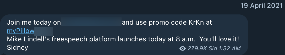 Sidney Powell MyPillow code1