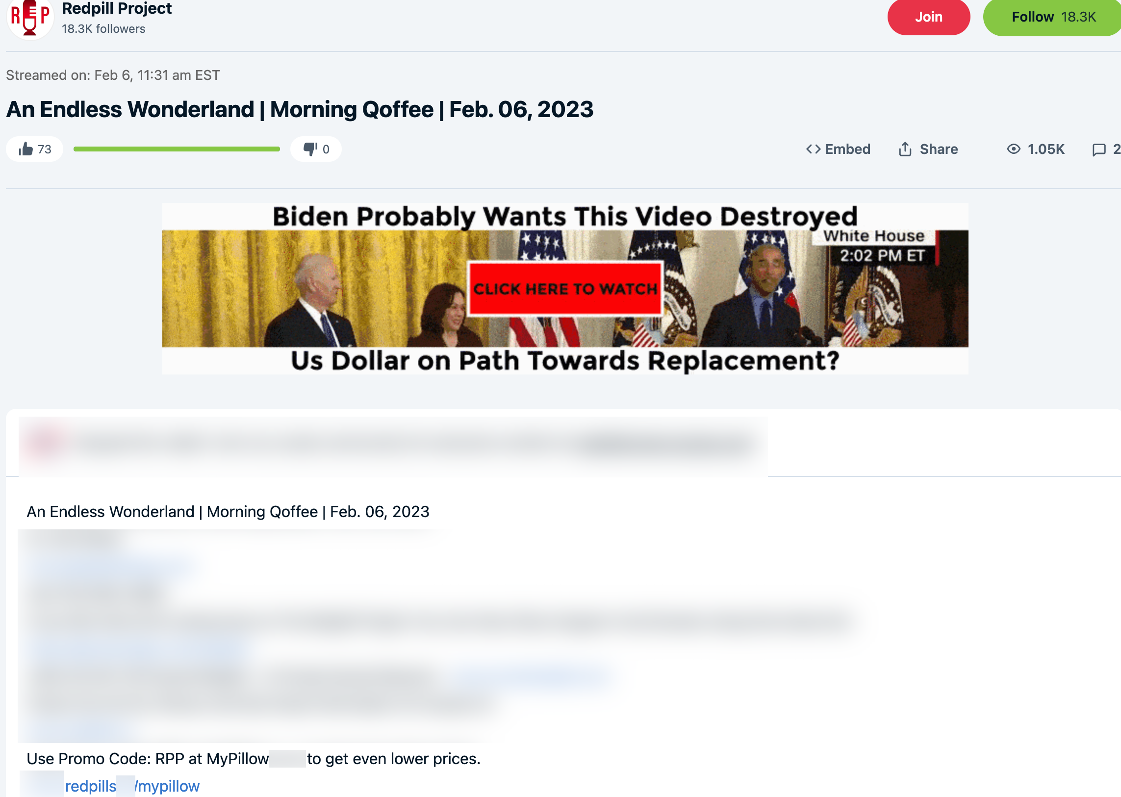 Redpill Project MyPillow code