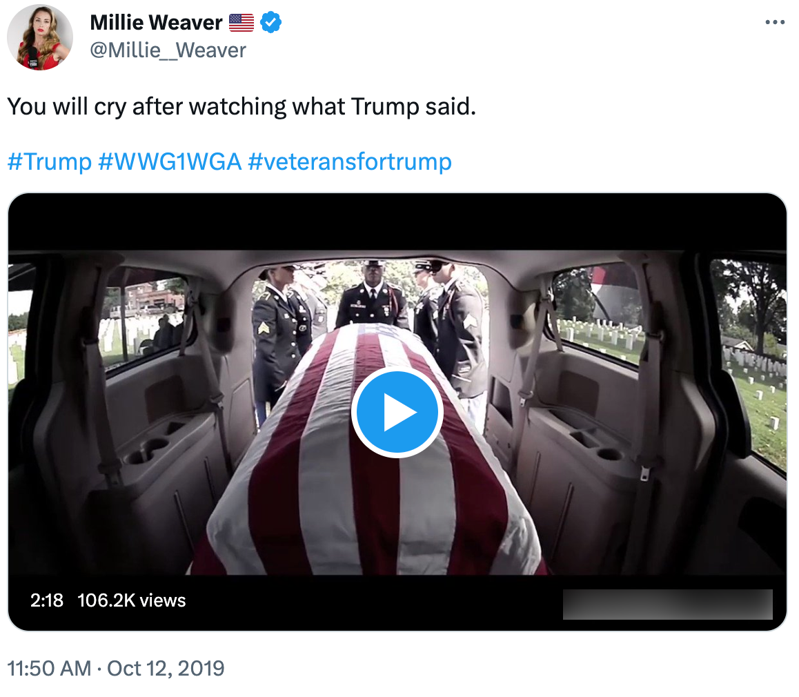 Millie Weaver QAnon slogan