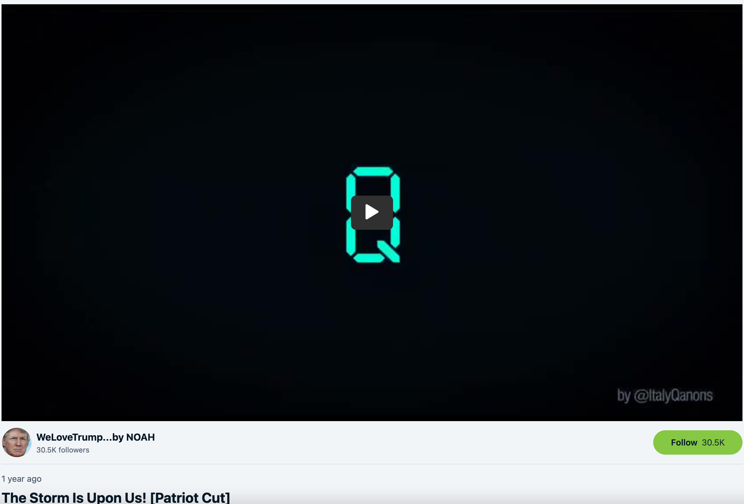 WeLoveTrump QAnon video