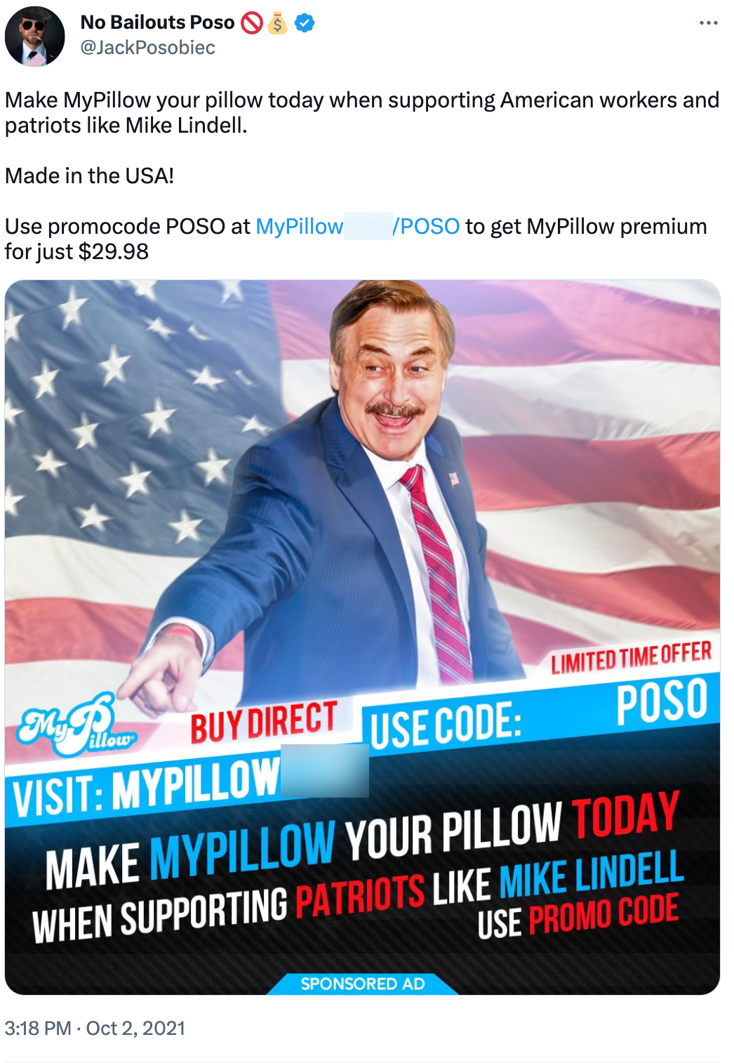 Jack Posobiec MyPillow code