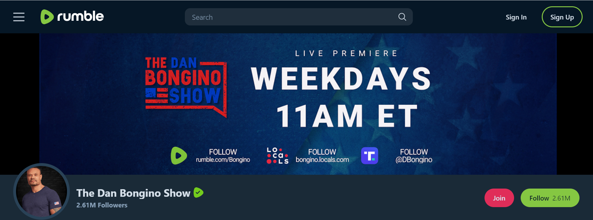 Bongino Rumble Channel 3/2023