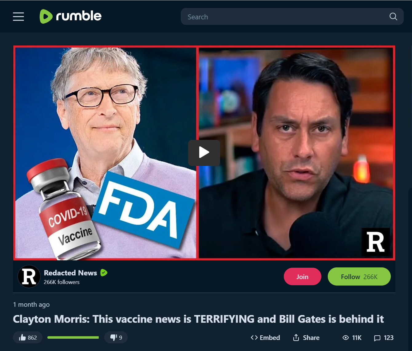 Redacted Bill Gates Rumble video