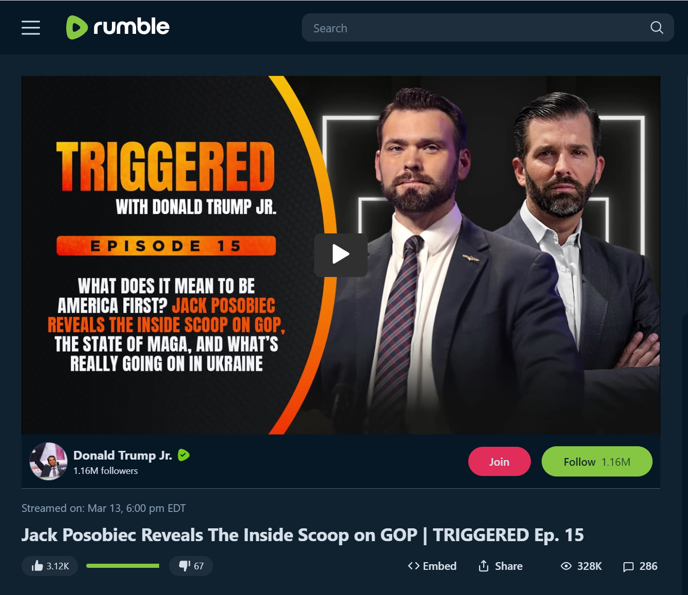 Don Jr Jack Posobiec Rumble video