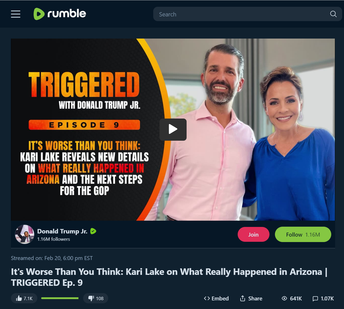 Don Jr Kari Lake Rumble video