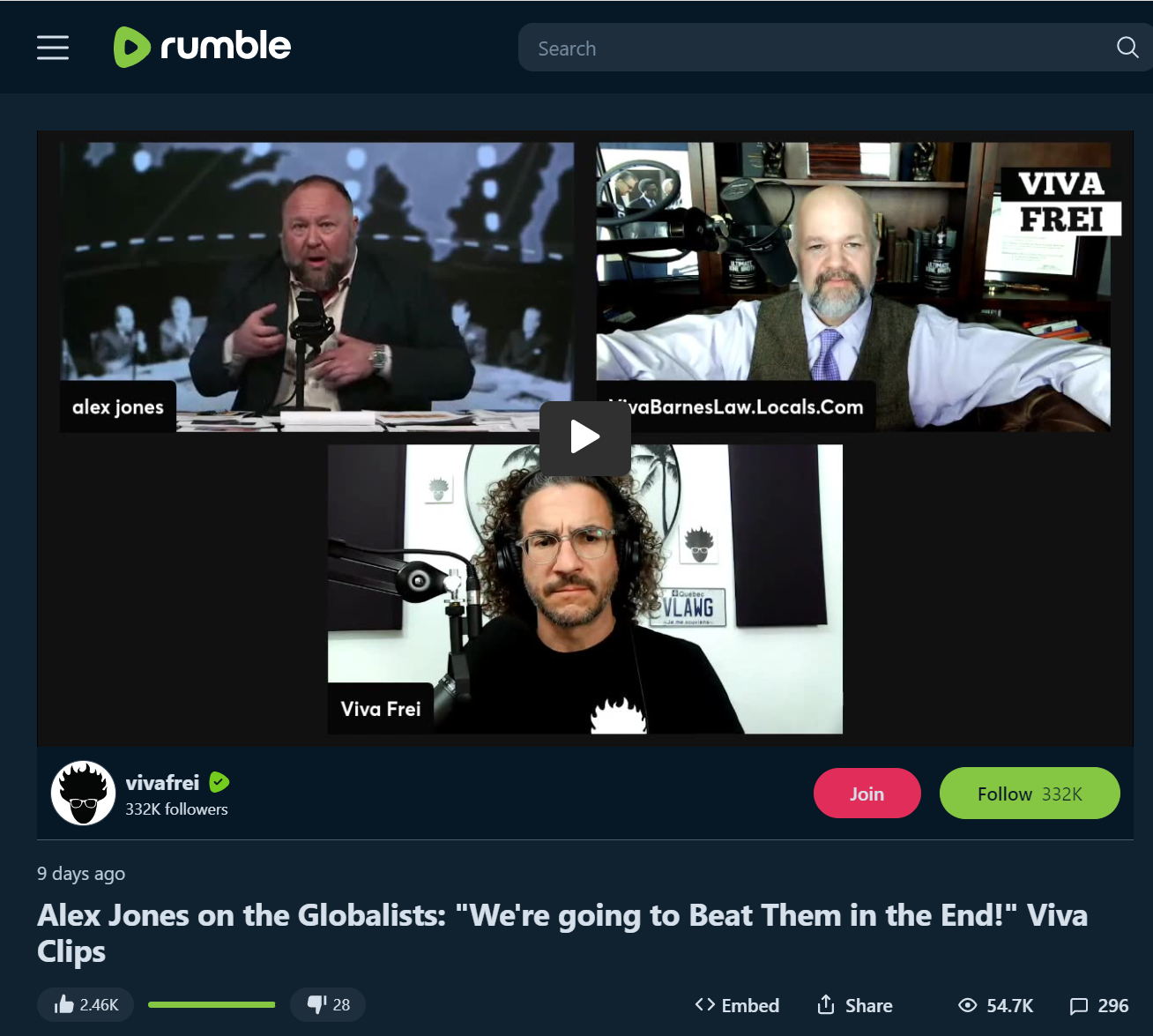 Alex Jones on Viva Frei