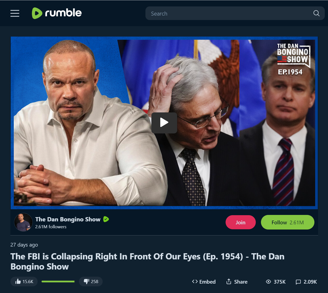 Bongino FBI rumble video