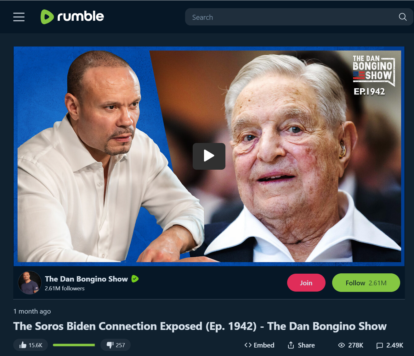 Bongino George Soros Rumble video