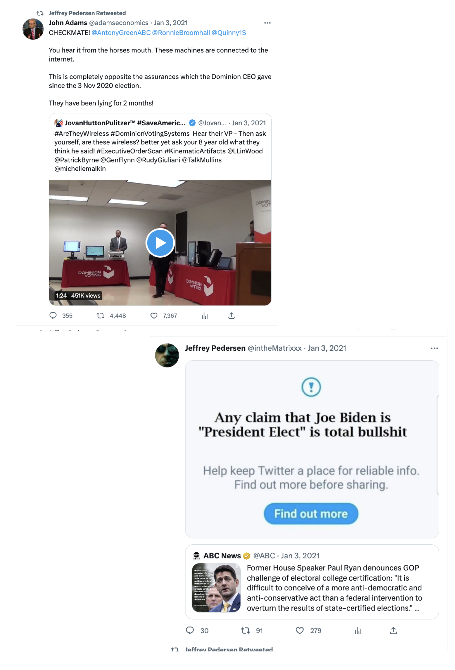 Pedersen pushing election misinfo