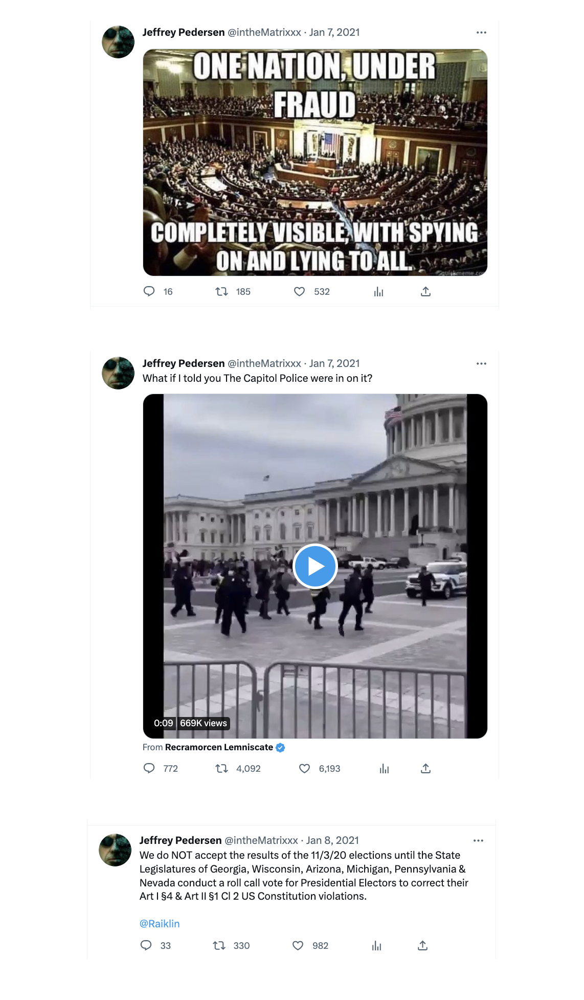 Pedersen pushing Election Misinfo 