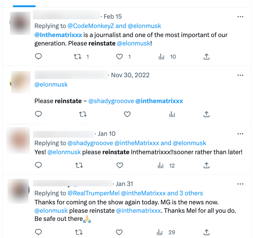 Users calling for Pedersen to be reinstated 