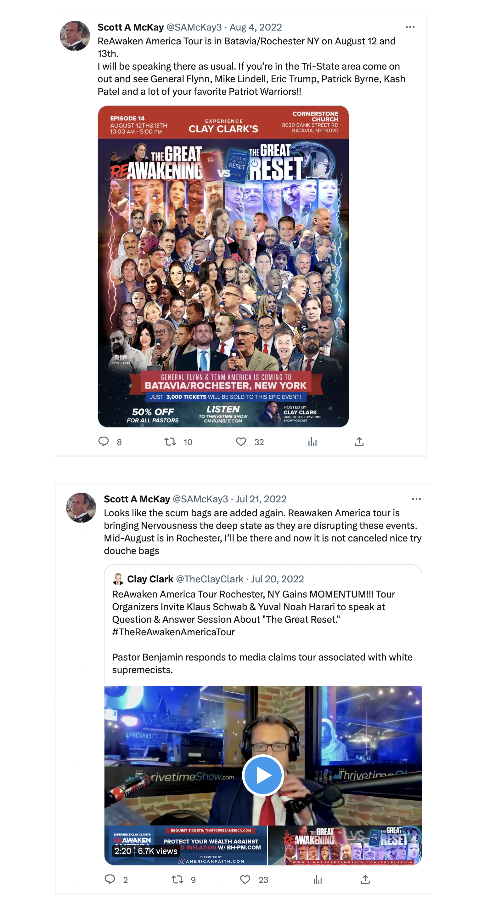 Scott McKay promoting ReAwaken America Tour