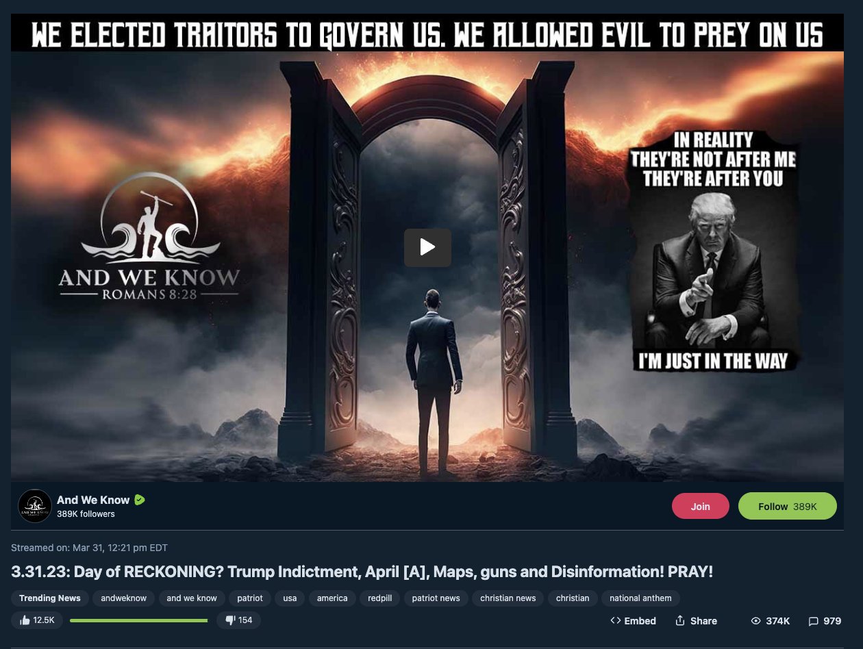 And We Know trump indictment video