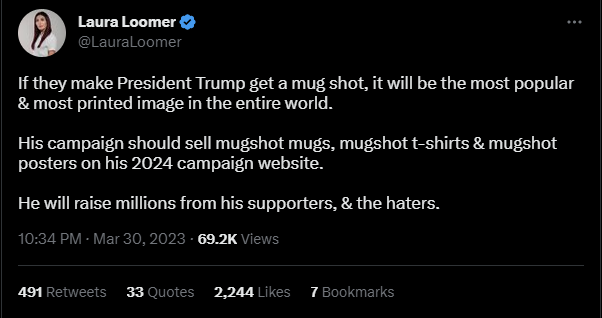 Tweet from Laura Loomer 