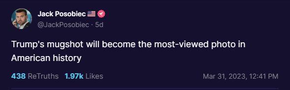 Jack Posobiec Truth social post