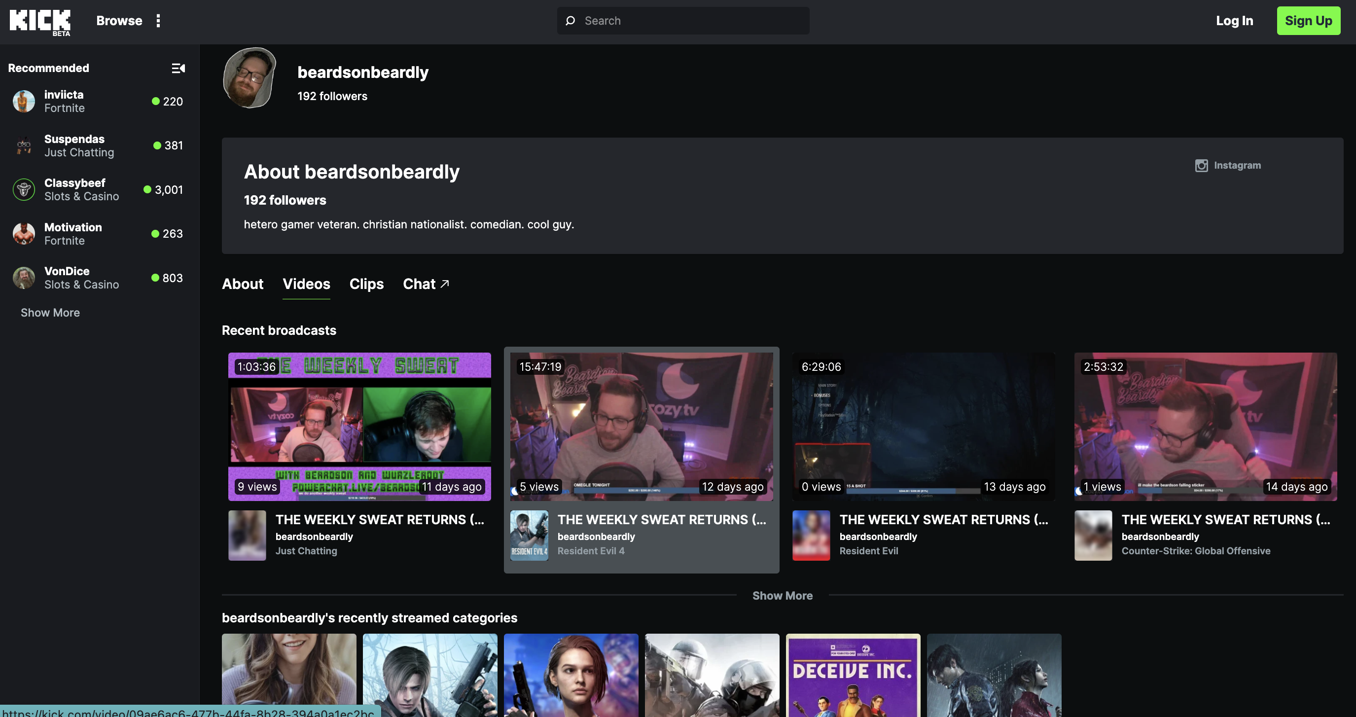 Beardson Beardly kick account