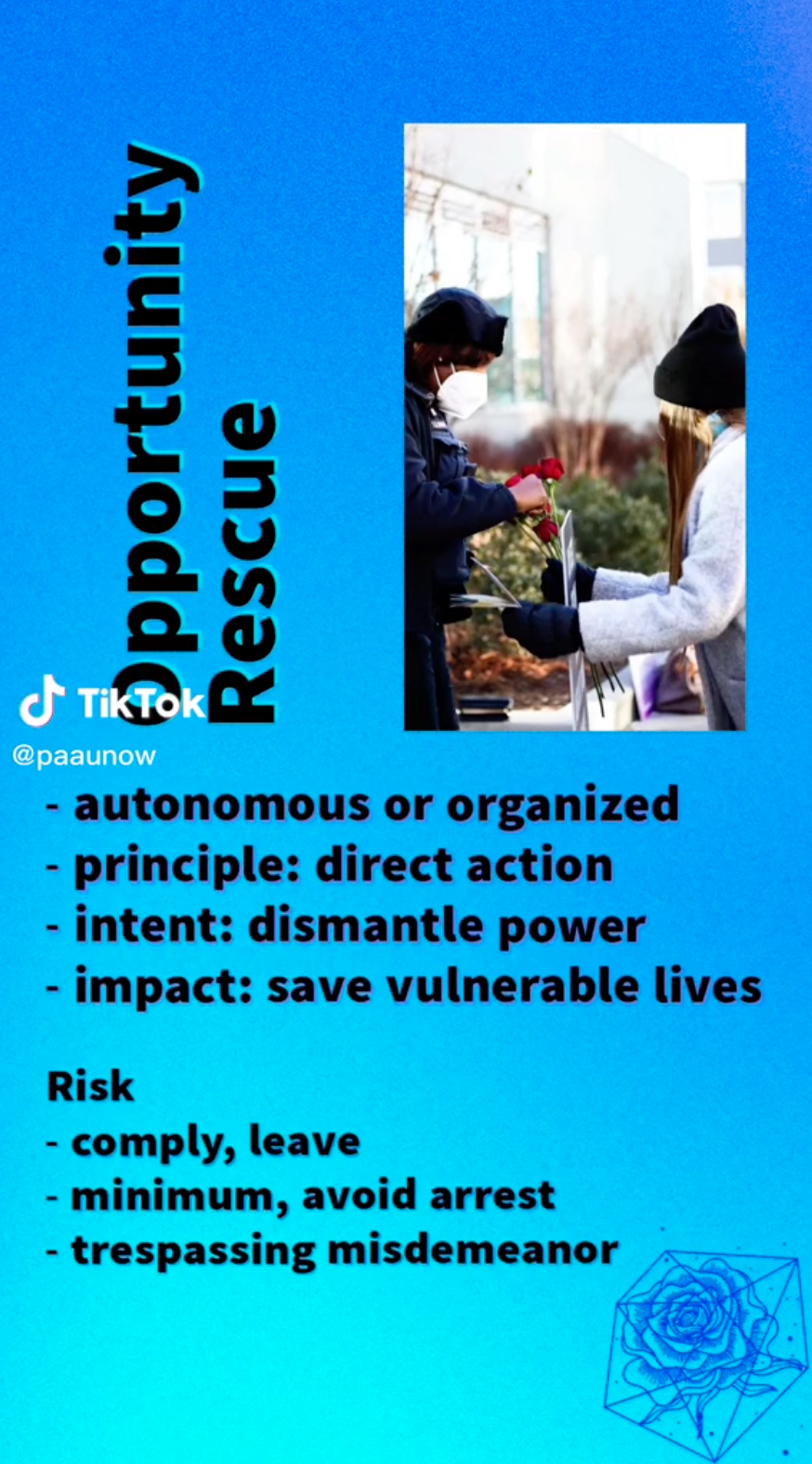 An ombre blue screen promotes what's called an "Opportunity Rescue"