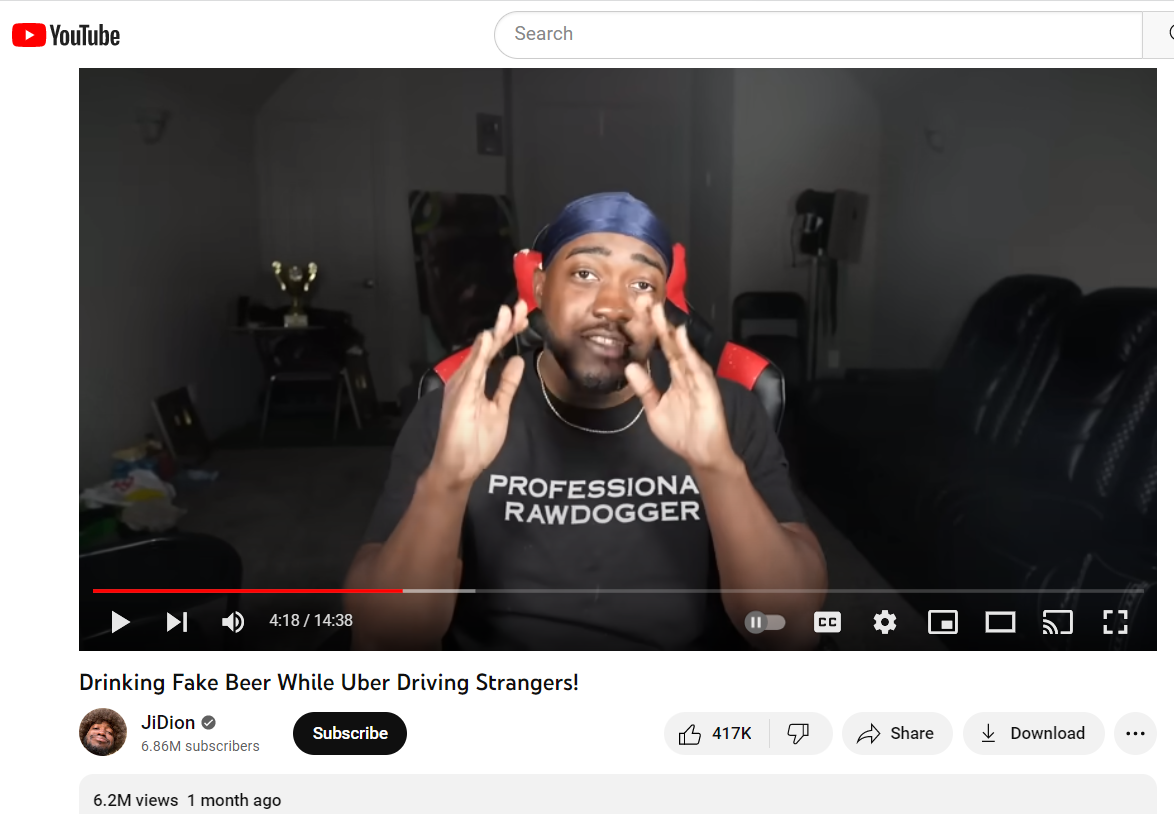 JiDion Drinking Fake Beer While Uber Driving Strangers!