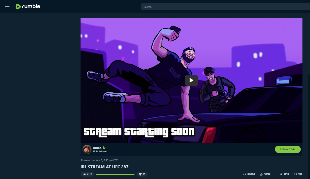 JiDion first Rumble livestream
