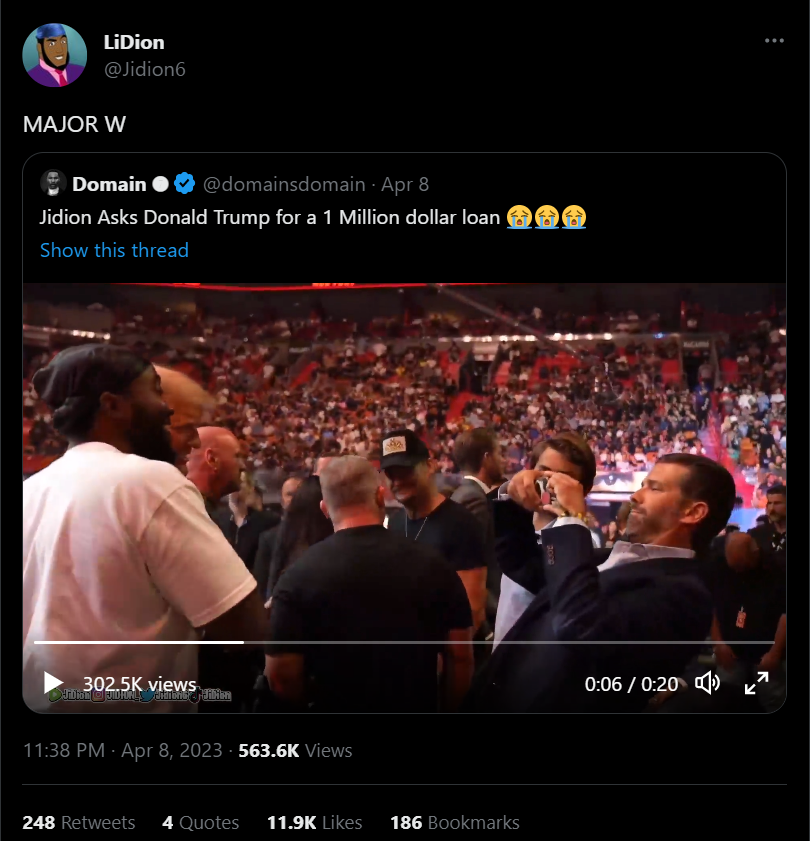 JiDion with Don Jr. at UFC fight in Miami