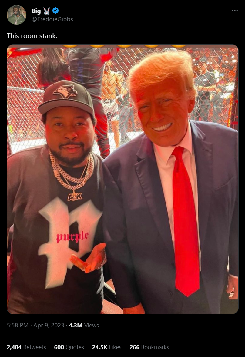 Freddie Gibbs tweet about Akademiks and Trump