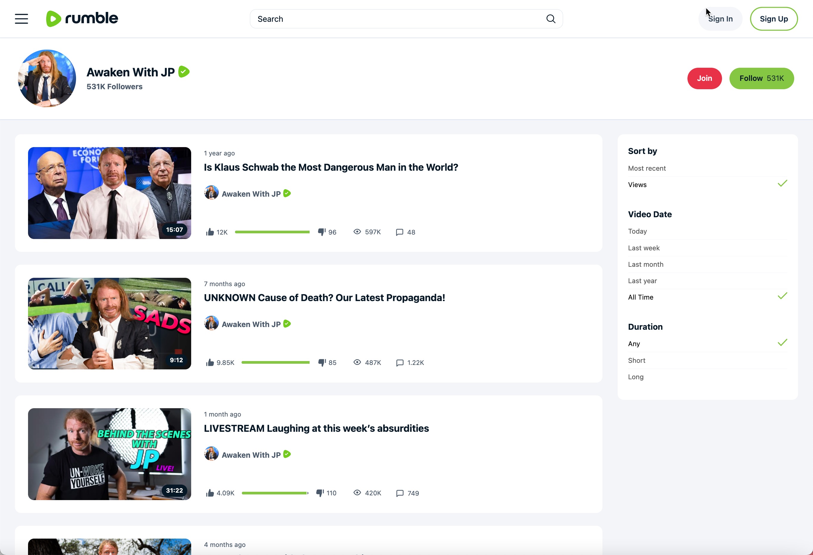 image of rumble channel