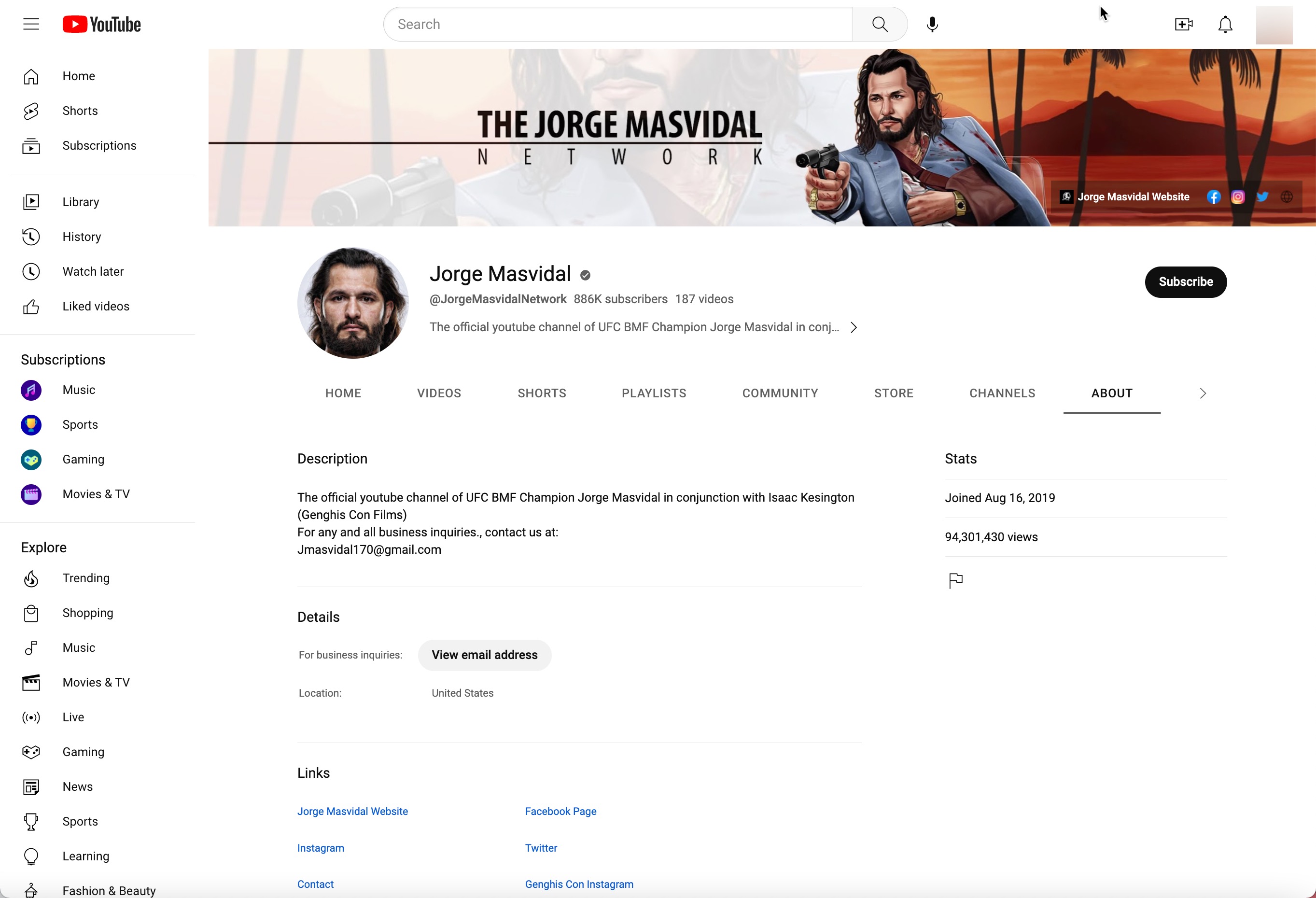 image of youtube channel