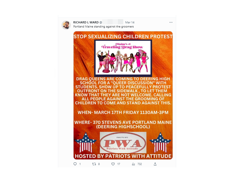 A screenshot of a tweet from Ward