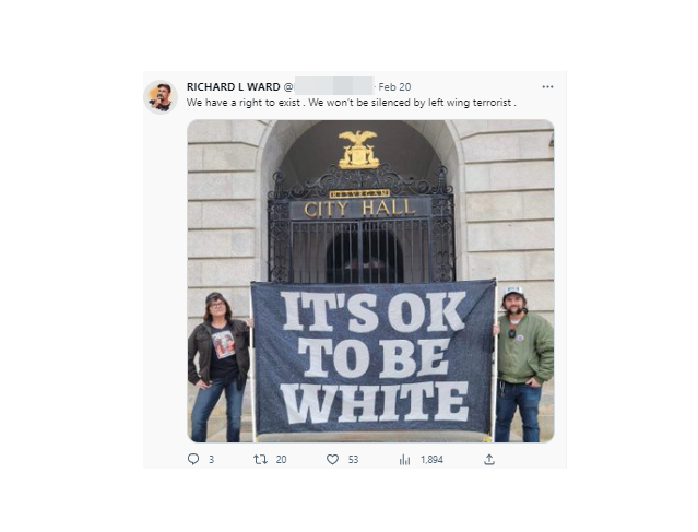 A screenshot of a tweet from Ward