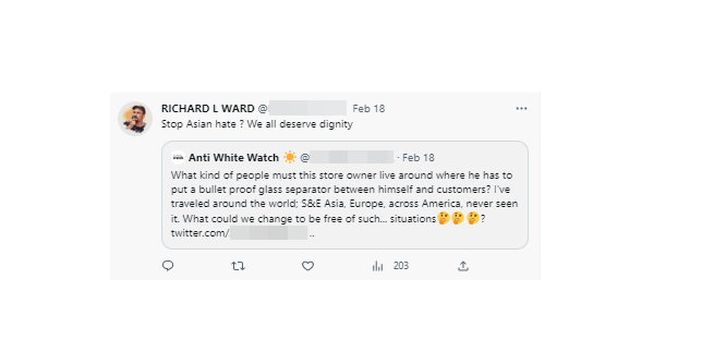 A screenshot of a tweet from Ward