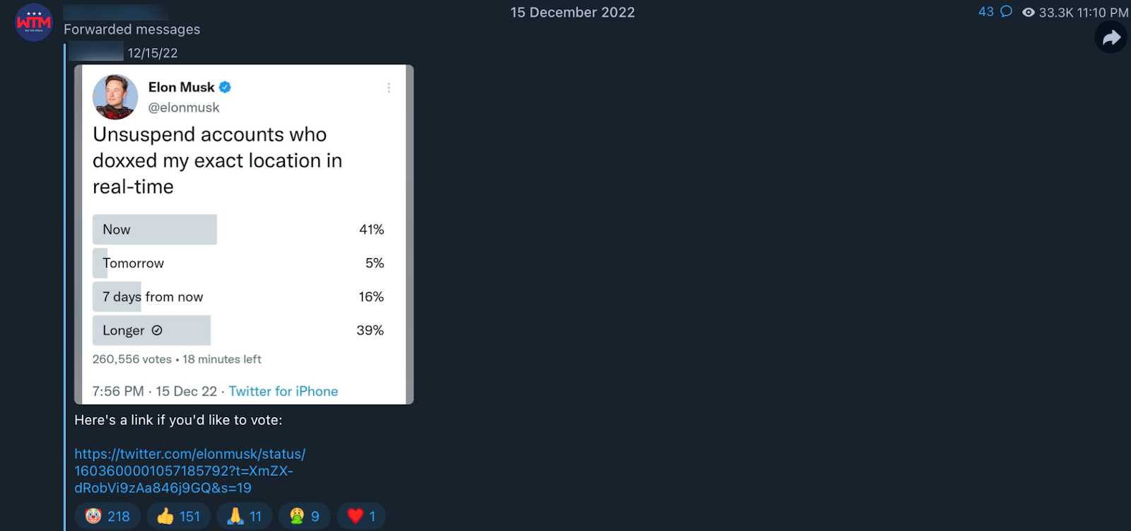 QAnon influencer Musk poll3 image1