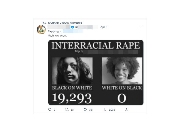 A screenshot of a retweet from Ward