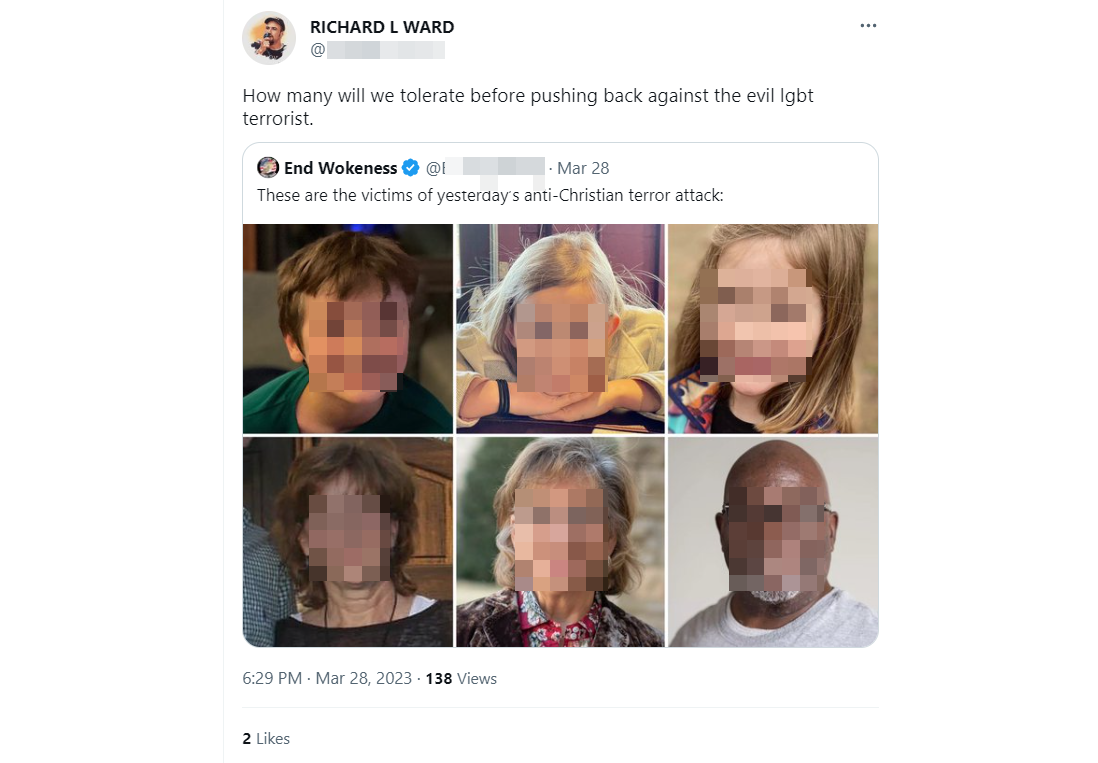 A screenshot of a tweet from Ward