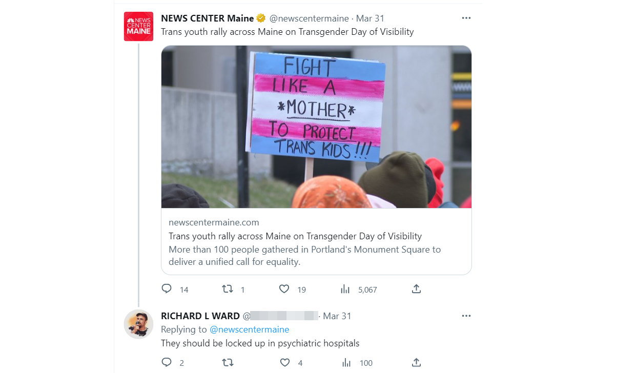 A screenshot of a reply tweet from Ward