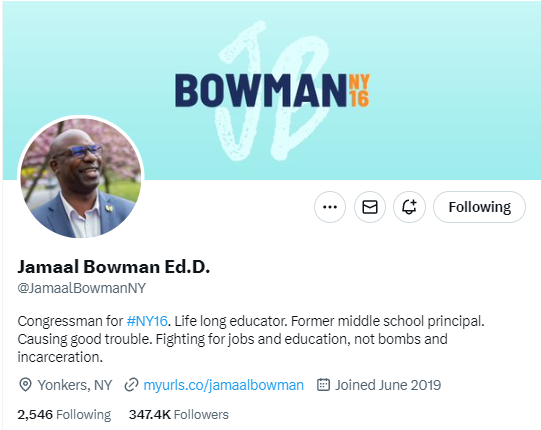 4/24/23 - Rep. Bowman Twitter