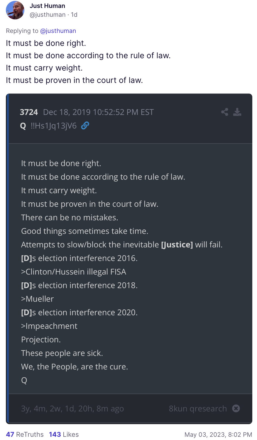 Just Human QAnon
