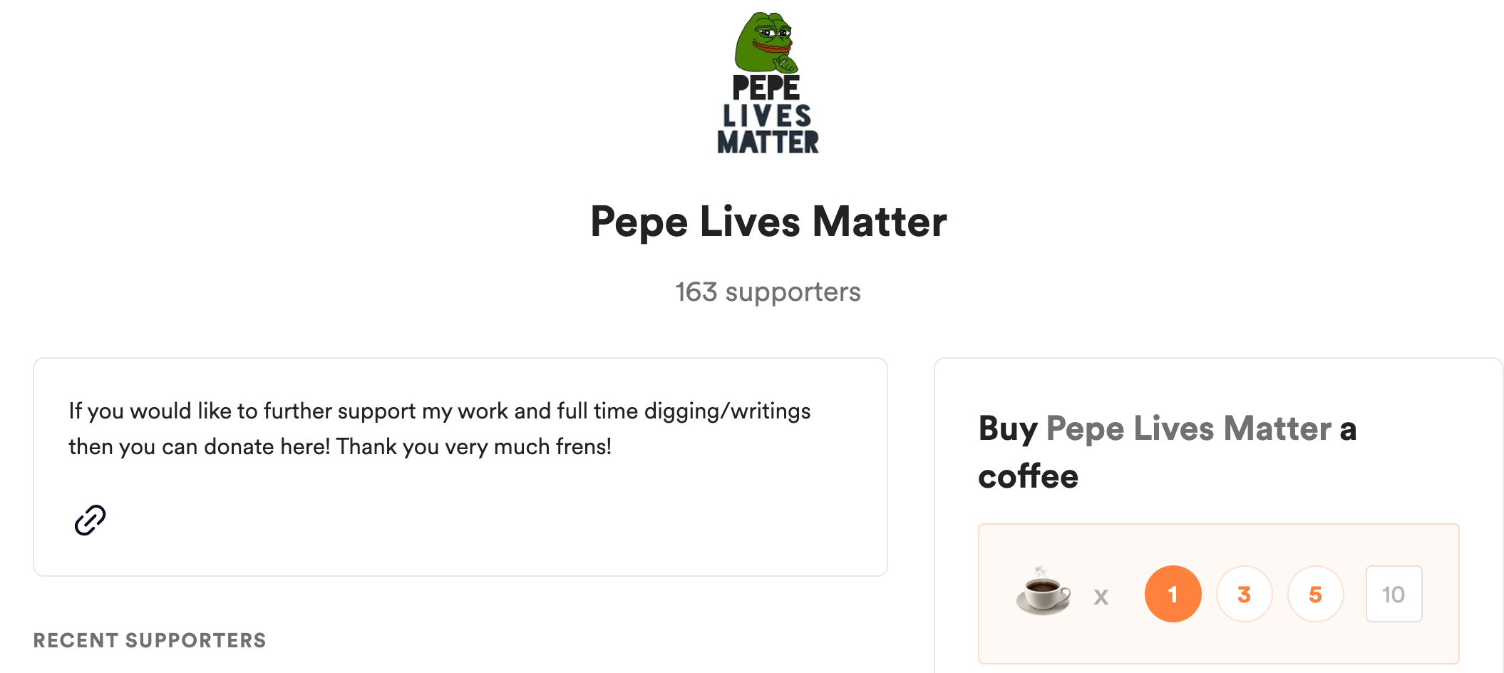 Pepe Lives Matter Buy Me A Coffee