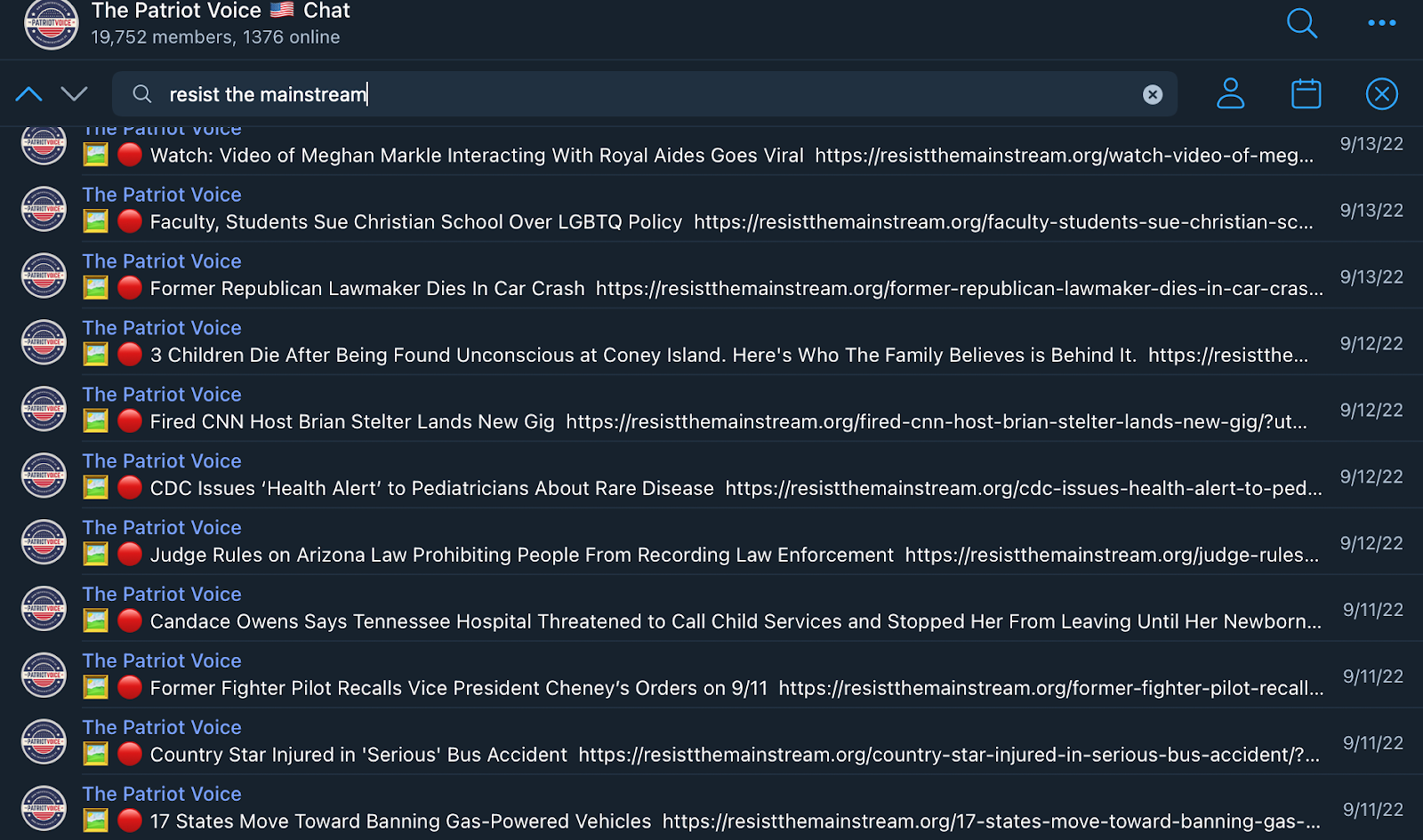 Patriot Voice RTM links sharing