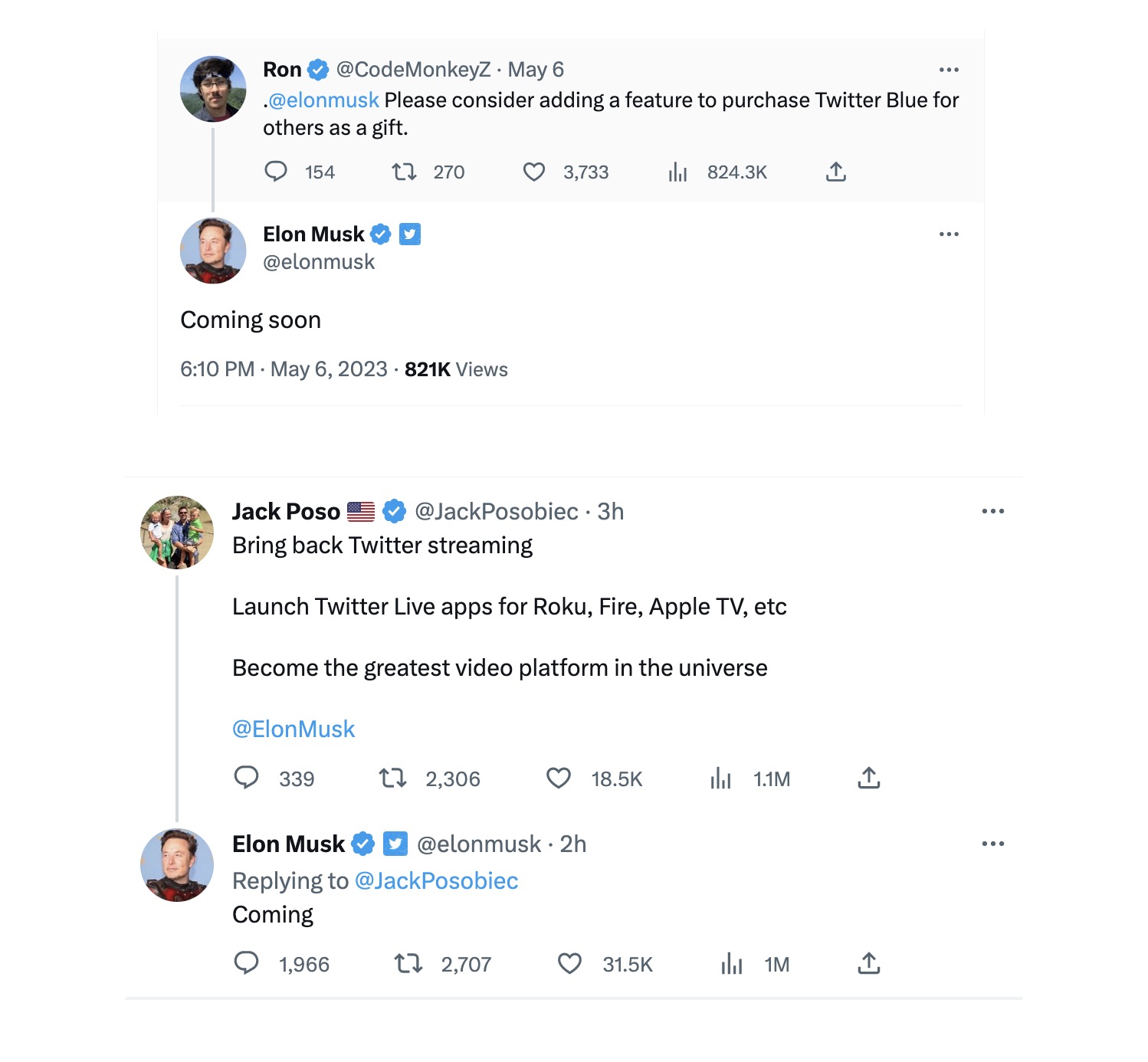 Musk caving to Posobiec + Watkins demands