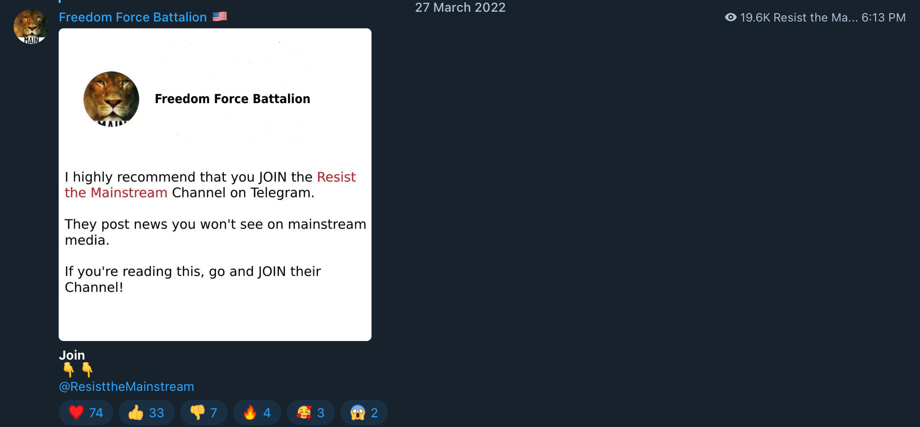 Freedom Force Battalion RTM promotion