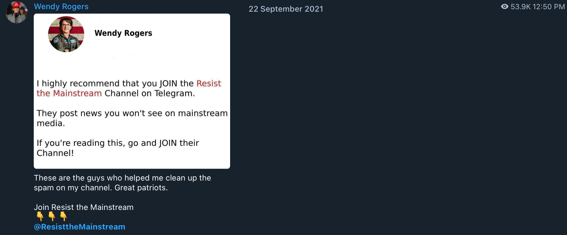 Wendy Rogers RTM promotion