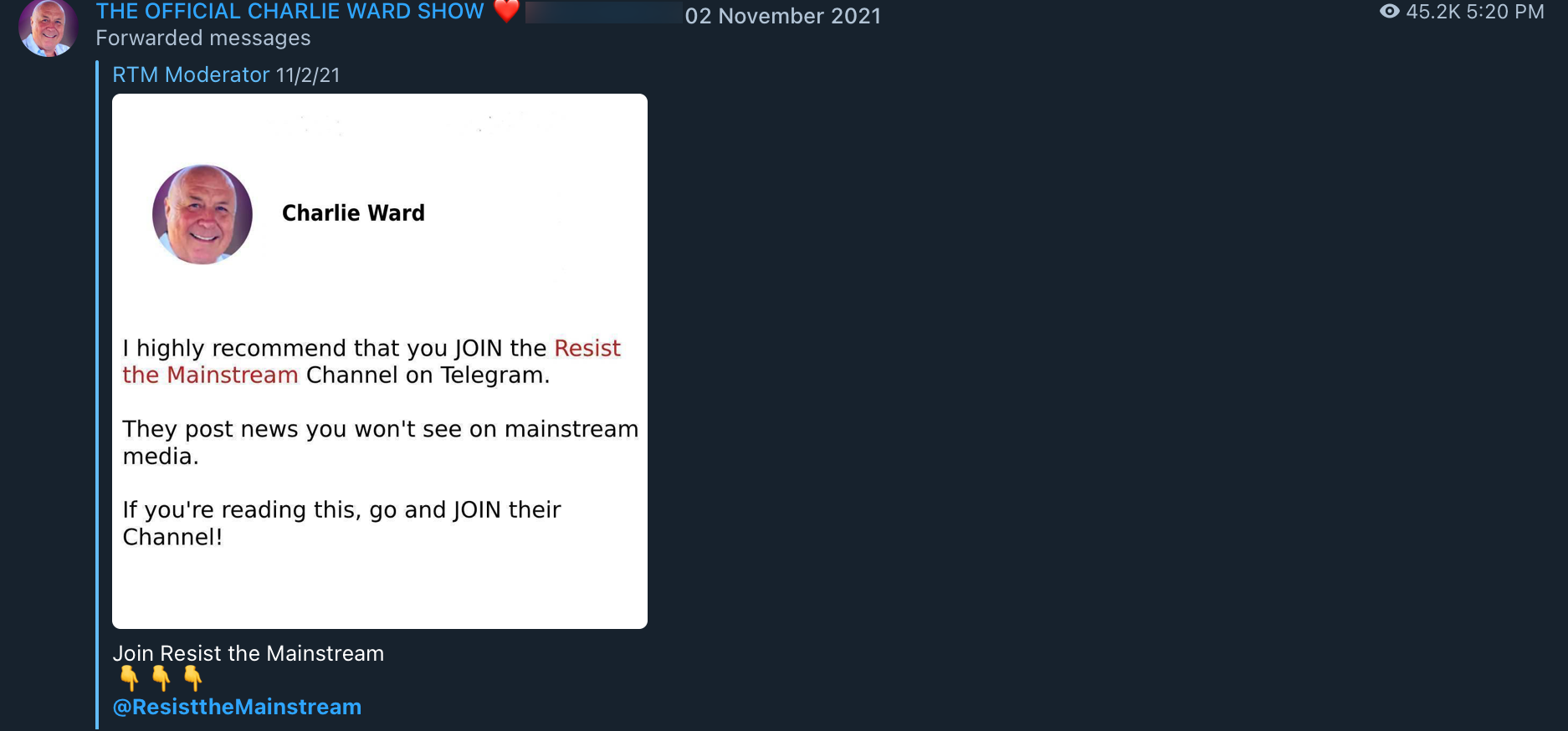 Charlie Ward RTM promotion