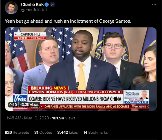 Charlie Kirk comments on George Santos arrest