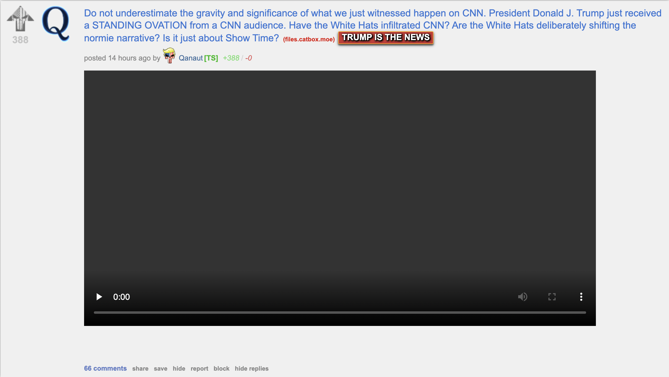 Do not underestimate the gravity and significance of what we just witnessed happen on CNN. President Donald J. Trump just received a STANDING OVATION from a CNN audience. Have the White Hats infiltrated CNN? Are the White Hats deliberately shifting the normie narrative? Is it just about Show Time?