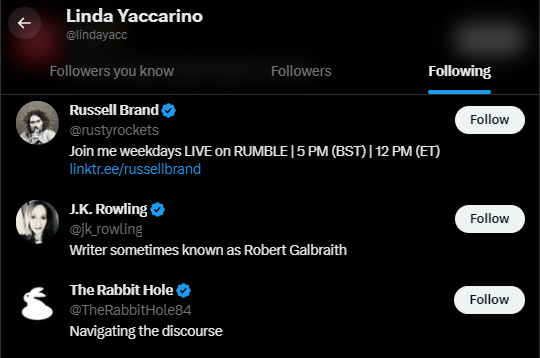 Linda Yaccarino Twitter Following 1