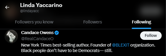 Linda Yaccarino Twitter Following 12