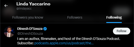 Linda Yaccarino Twitter Following 13