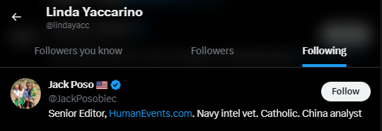 Linda Yaccarino Twitter Following 5