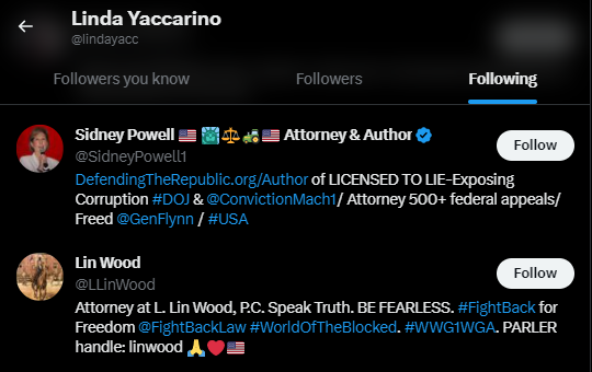 Linda Yaccarino Twitter Following 6